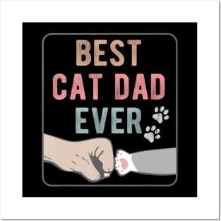 Best Cat Dad Ever Distressed Posters and Art